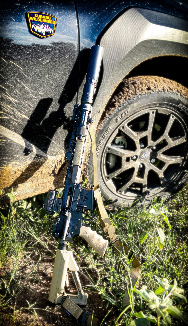 12.5" SWAT, built by Big Mike's Outpost with suppressor and weapon light