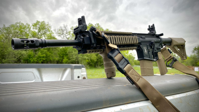 Combat Defender, built by Big Mike's Outpost with quad rail and vertical grip