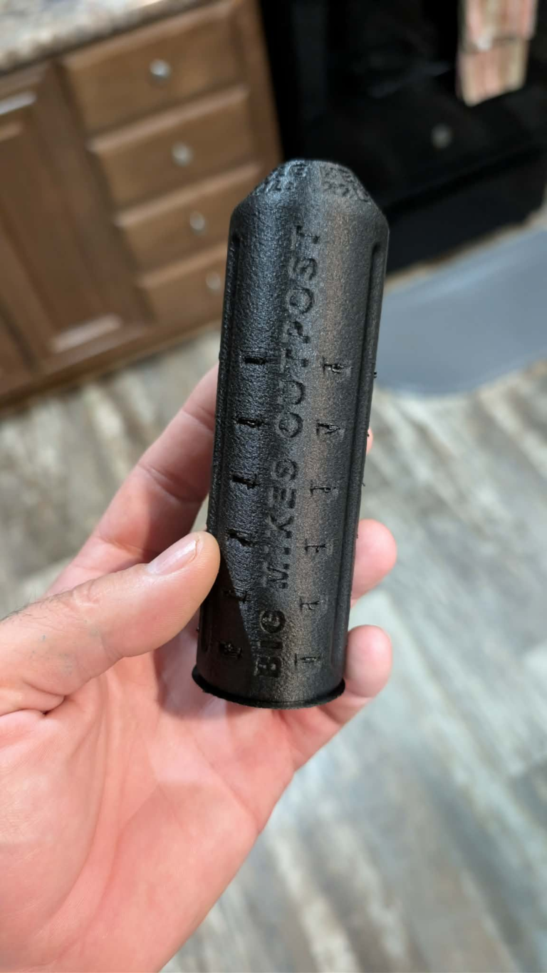 Double Header .22LR suppressor with Big Mike's Outpost markings