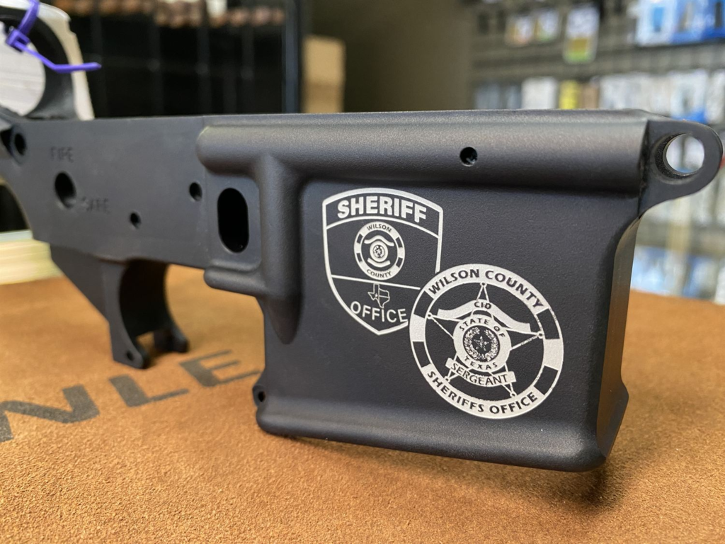Custom-engraved AR lower receivers for the Wilson County Sheriff's Office