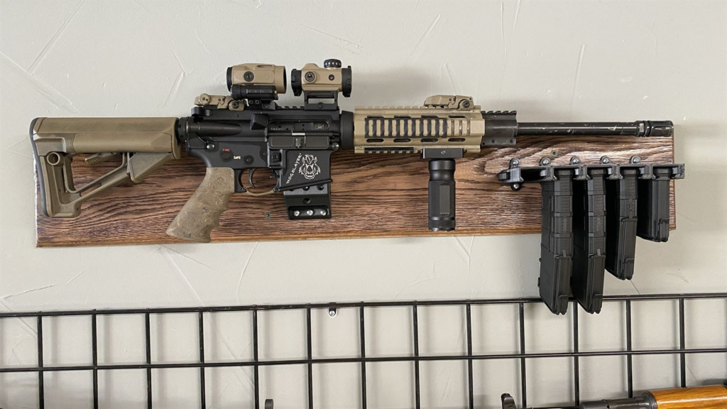 The Hogslayer AR build on its wall mount
