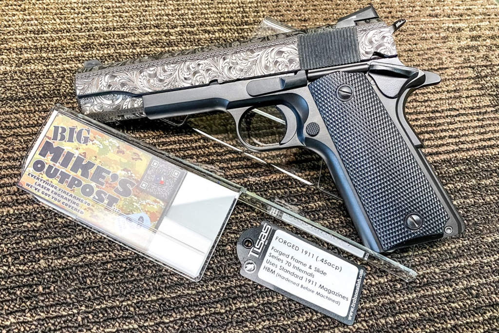 Engraved 1911 pistol