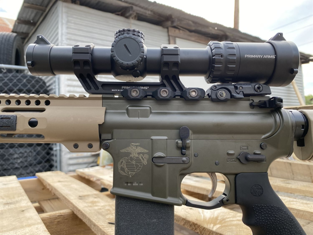 AR lower engraved with the Marine Corps emblem